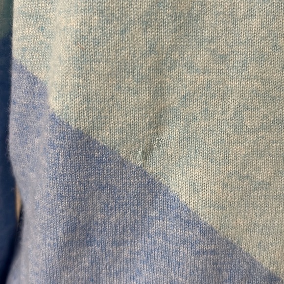 Lilly Pulitzer Brigitte Cashmere Sweater Bennet Blue Color Block Chevron Sz L - Picture 14 of 14